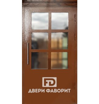Входная дверь в коттедж со стеклом - МД-138